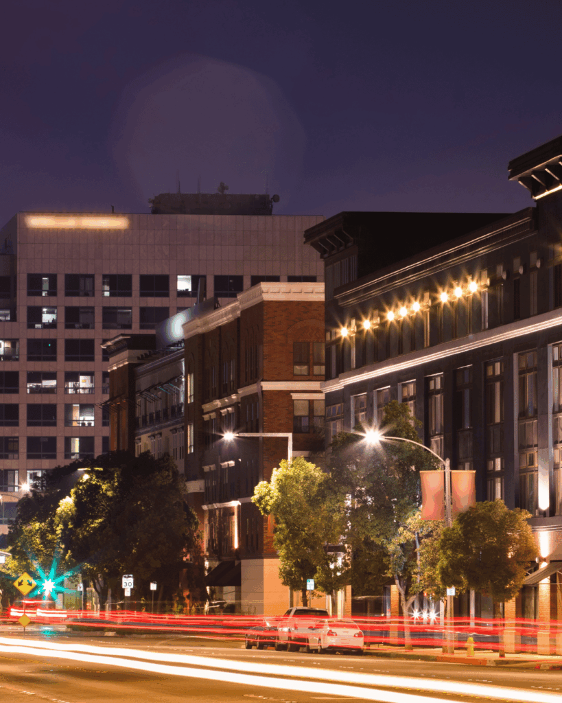Downtown Anaheim cityscape in Anaheim, California