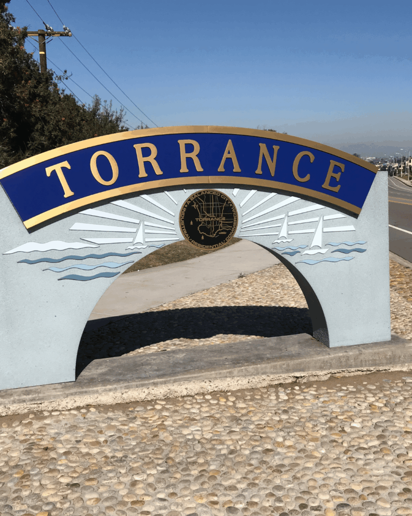 Torrance landmark sign in Torrance, California